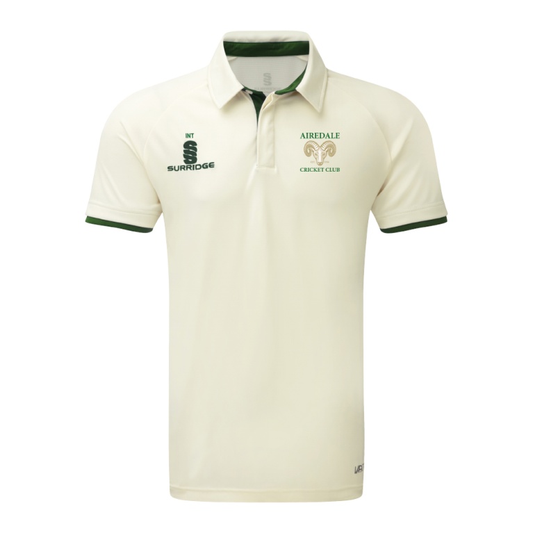 Ergo Cricket Shirt - Short Sleeve : Green Trim